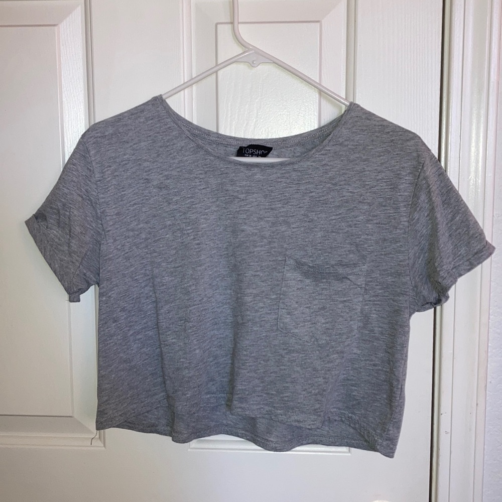 Top shop grey crop top
